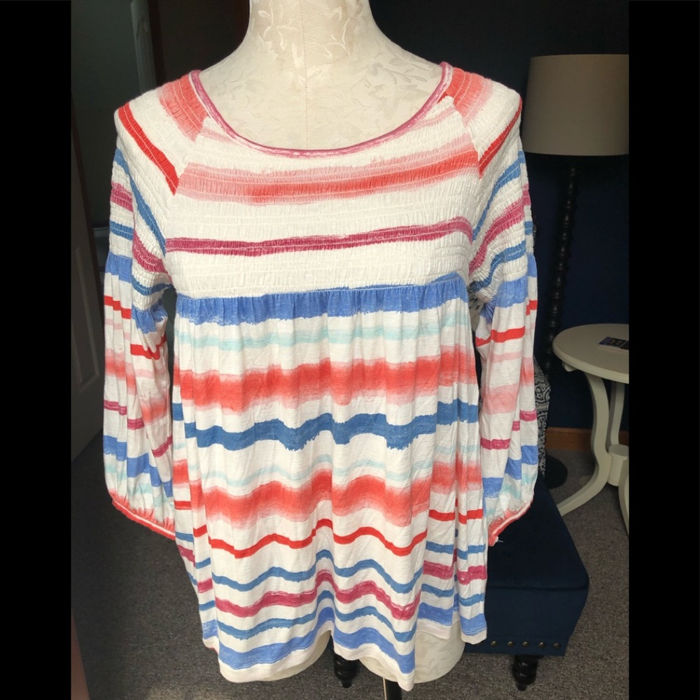NWOT-Anthropologie Meadow Rue striped cotton shirt